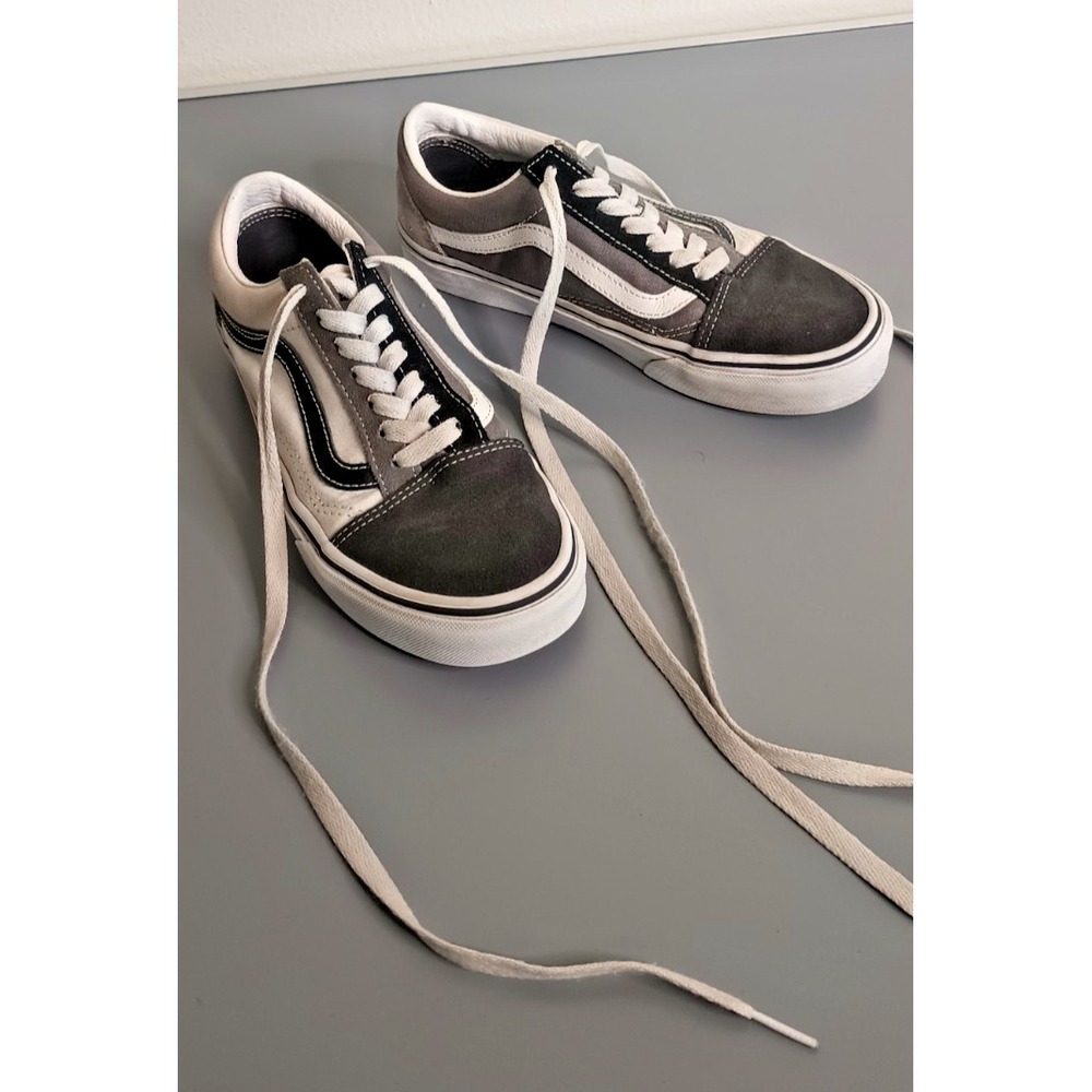 VANS Old Skool Black/White/Gray Lace-Up Sneakers Mens 4.5 Womens 6 No Box Skater